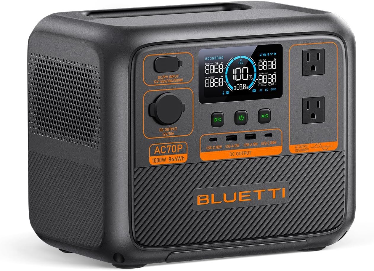 1734069088_71xVQeTpi5L._AC_SL1500_.jpg BLUETTI AC70P Portable Power Station | 1000W 864Wh - Image 1